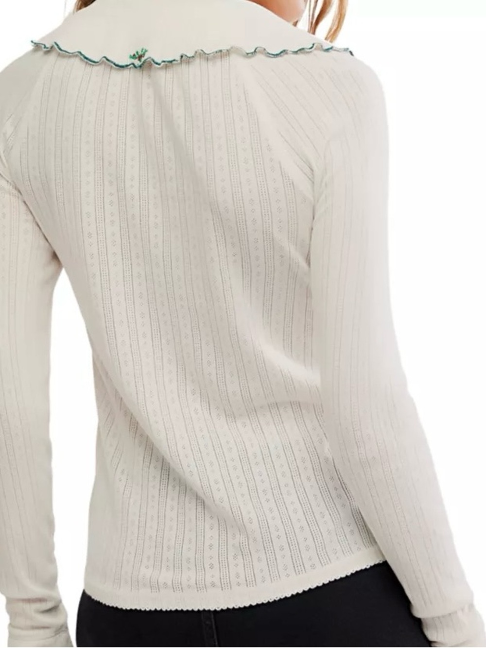 NWT Free People Women’s Ivory Juniper Long Sleeve Cardigan Size L - Picture 10 of 10